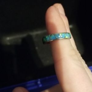 *SOLD*  Opal and Sterling silver band